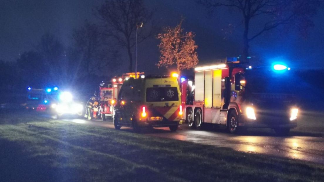 Hulpdiensten op de plek van het ongeluk