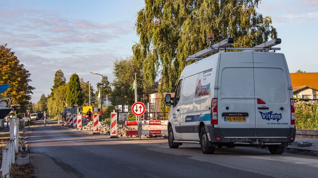 De waterleiding sprong zaterdagochtend.