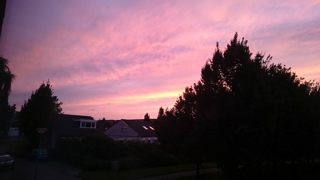 Roze lucht (Rechten: Twitter / Evelien Bakker)