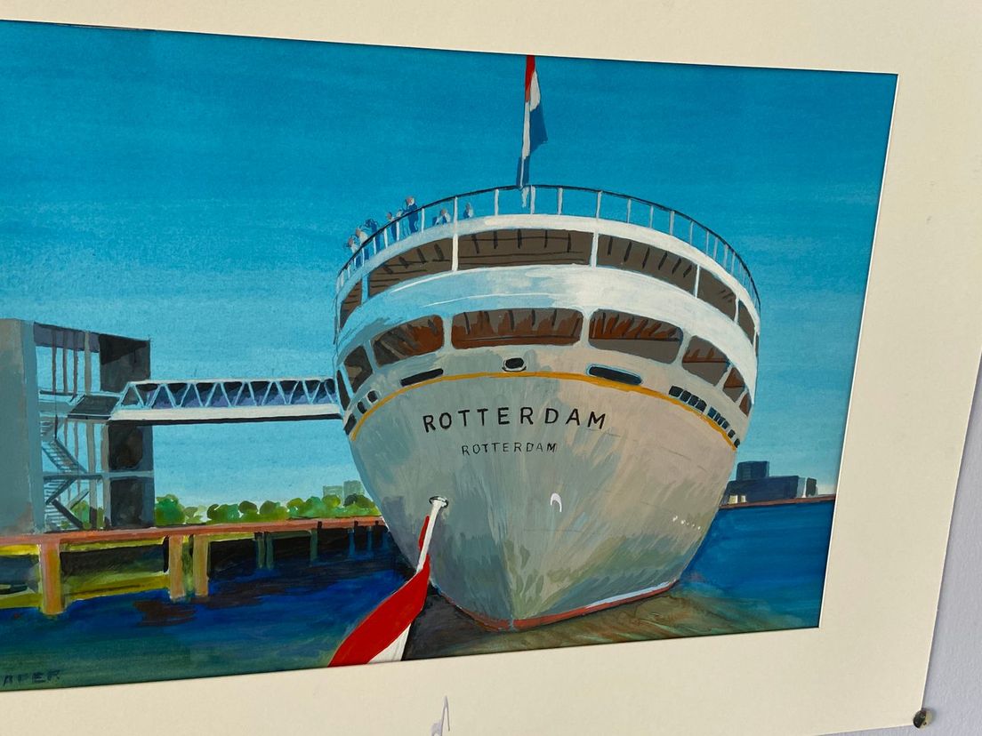 Ss Rotterdam, aquarel Karla Kaper