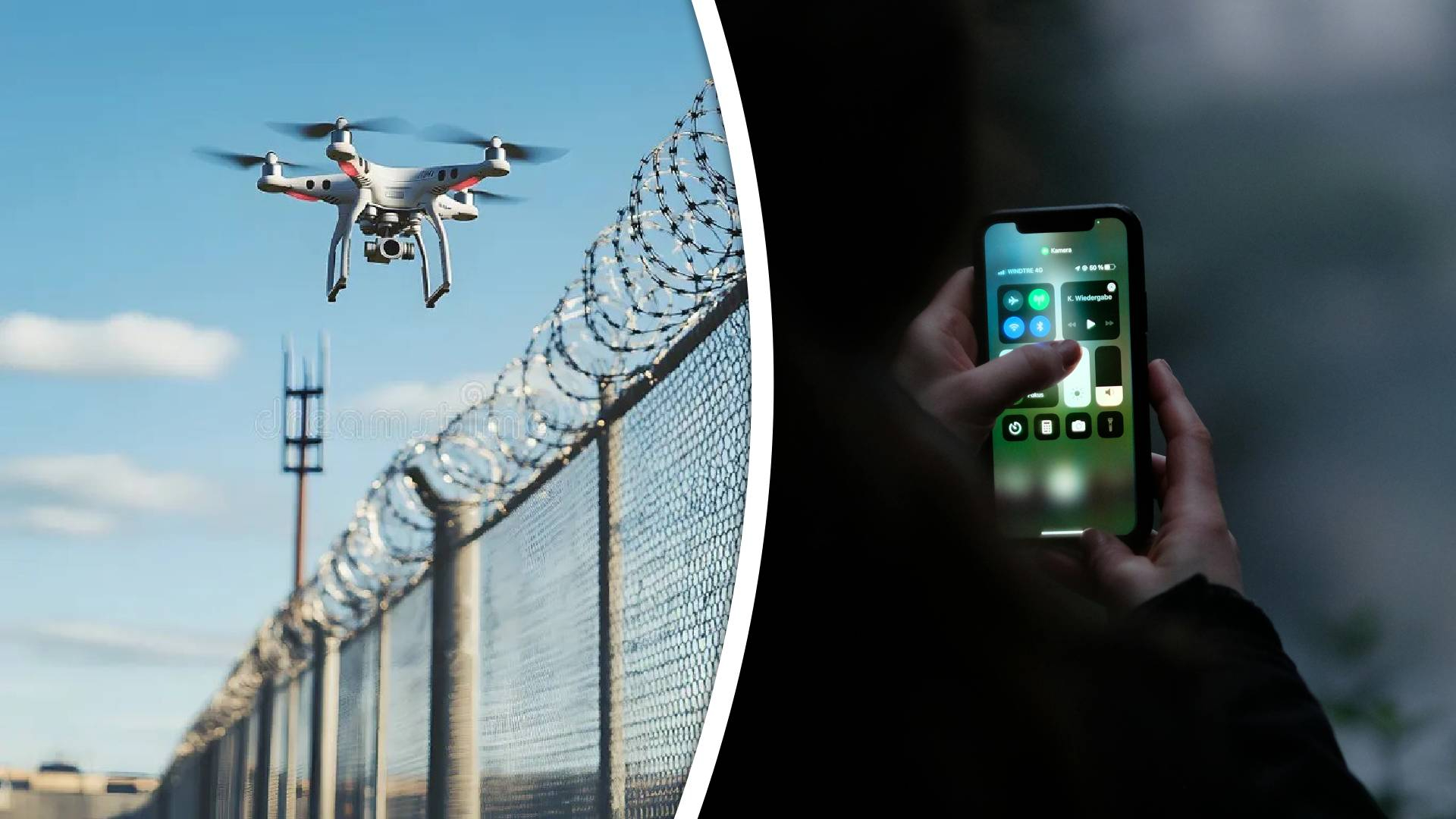 Met een drone werden pakketjes met hasj en mobiele telefoons afgeleverd