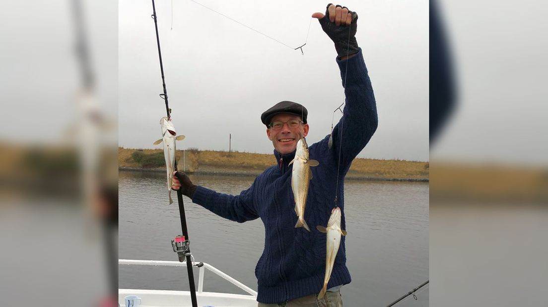 John Kesteloo heeft een aantal vissen gevangen
