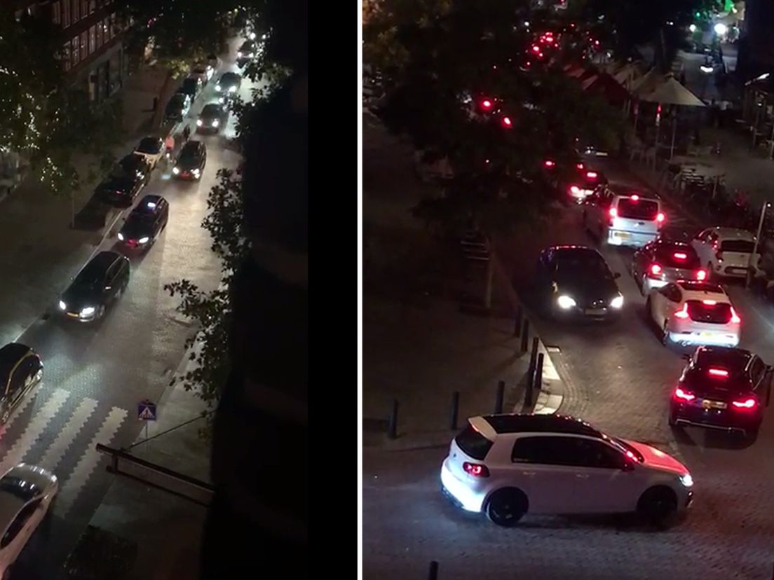 Toeterende auto's op de Meent in Rotterdam