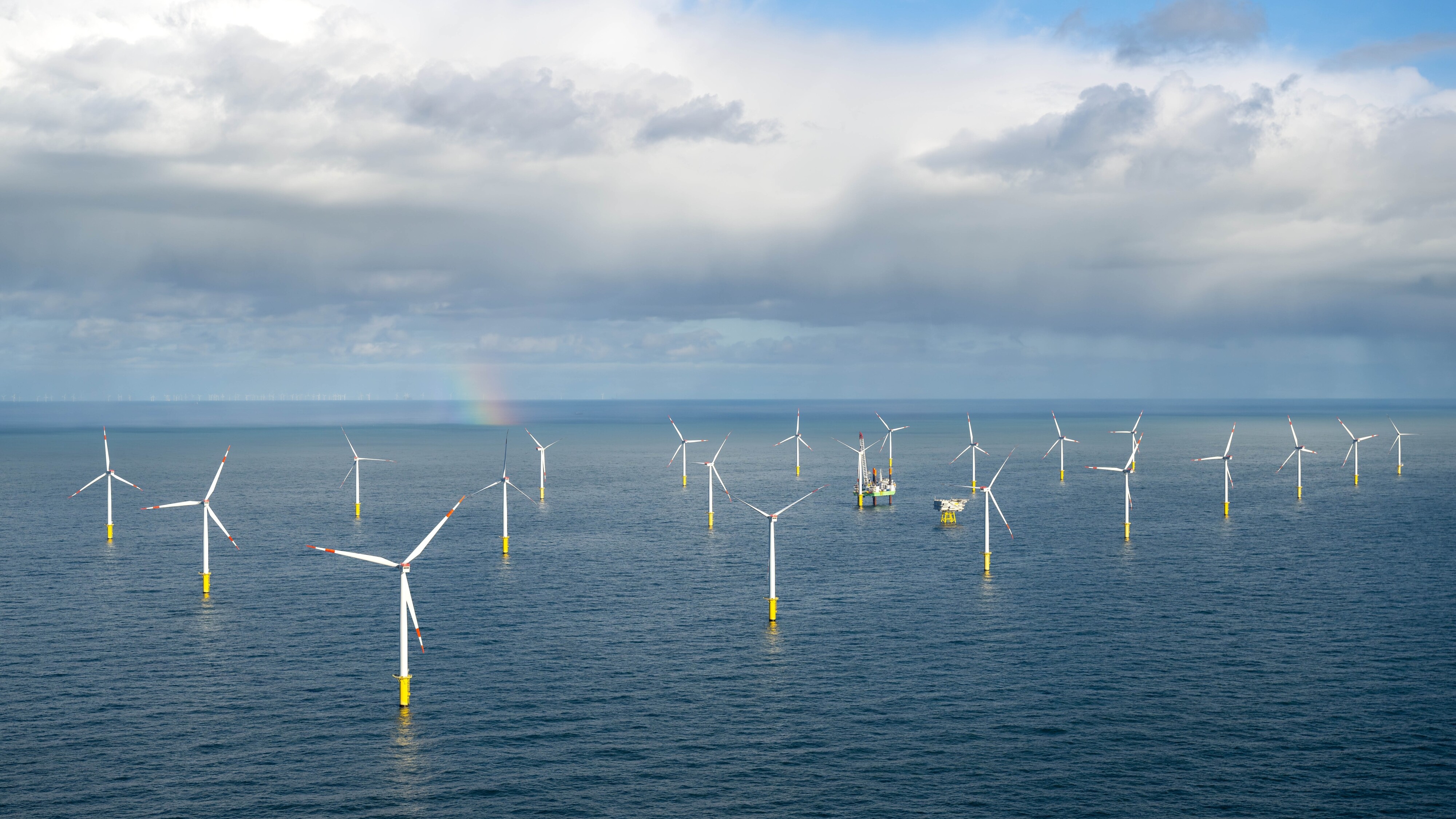 Windpark Riffgat in het Duitse deel van de Waddenzee