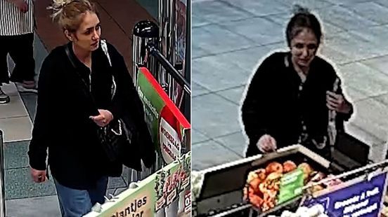 Blonde vrouw past listige truc toe in supermarkt