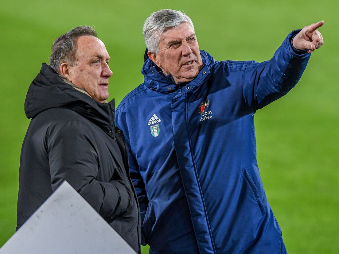 Cor Pot (rechts) in zijn tijd bij Feyenoord met Dick Advocaat