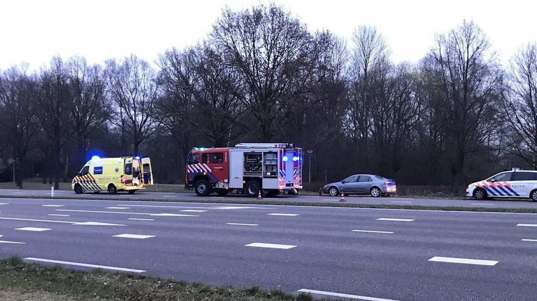 De brandweer rukte uit voor het ongeval