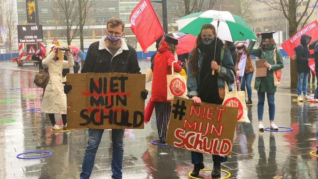 Ook in maart protesteerden studenten al in Utrecht.