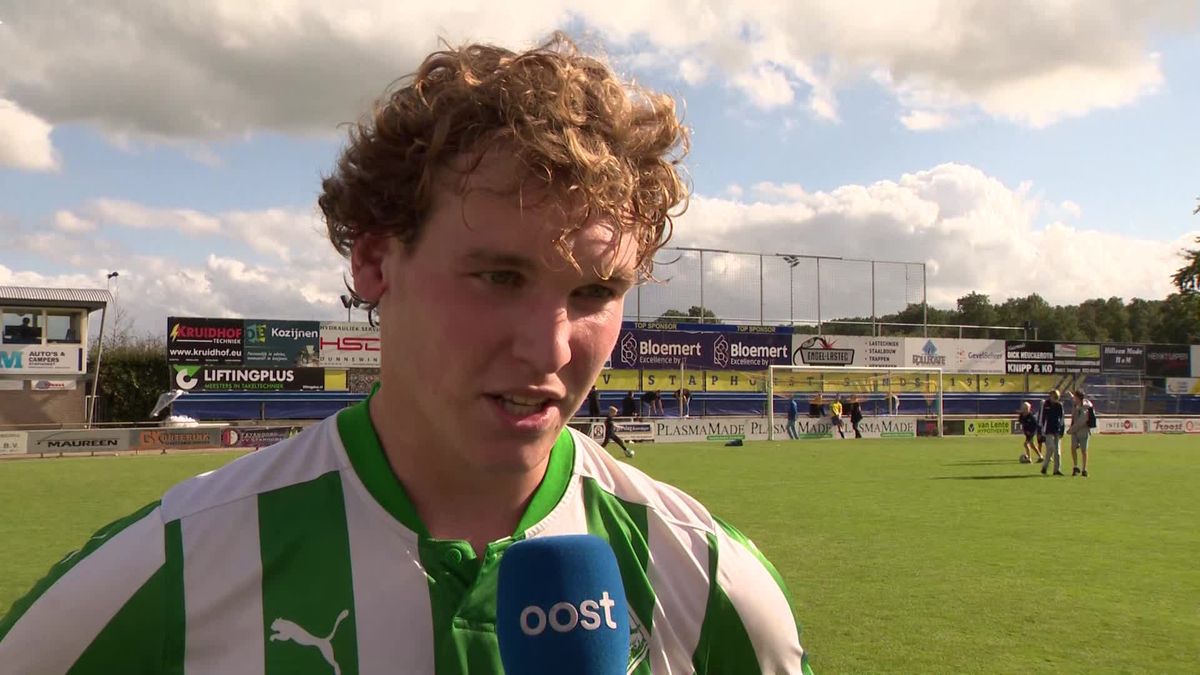 Gerben Kolk na de overwinning in de slotfase tegen Staphorst