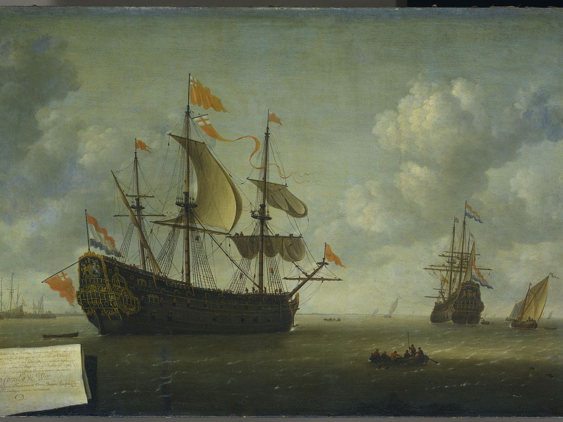 The Royal Charles voor Hellevoetsluis, collectie Rijksmuseum