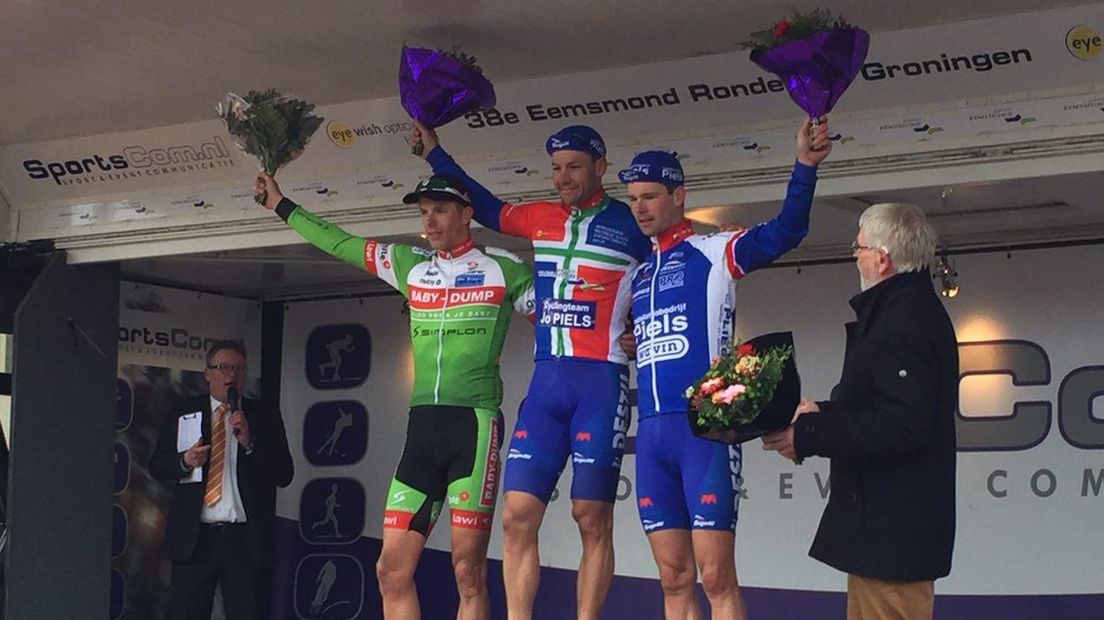 Het podium van de Ronde van Groningen 2016.