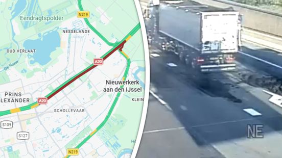 File van een uur na ongeluk op snelweg, ook grote drukte op aansluitende wegen. File van een uur na ongeluk op snelweg, ook grote drukte op aansluitende wegen.