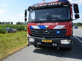 Camper eindigt in maïsveld langs snelweg bij Zwinderen