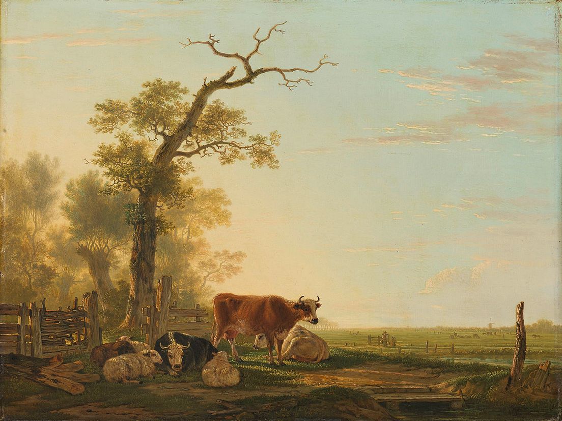 Een voorbeeldje: Jacob van Strij - Weidelandschap met vee