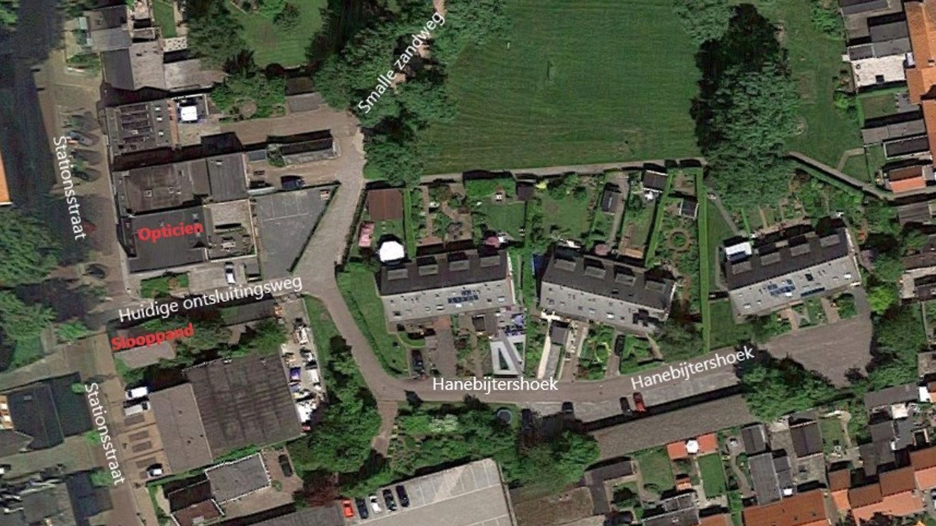 De Hanebijtershoek van bovenaf