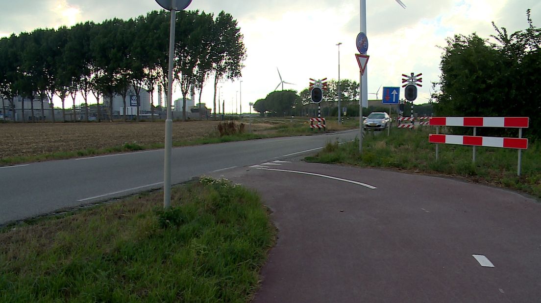 Het fietspad houdt ineens op vlak voor de overgang