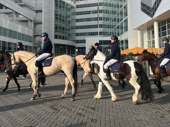20 paarden en ruiters verzamelen zich bij stadhuis: 'Willen houden wat we hebben'
