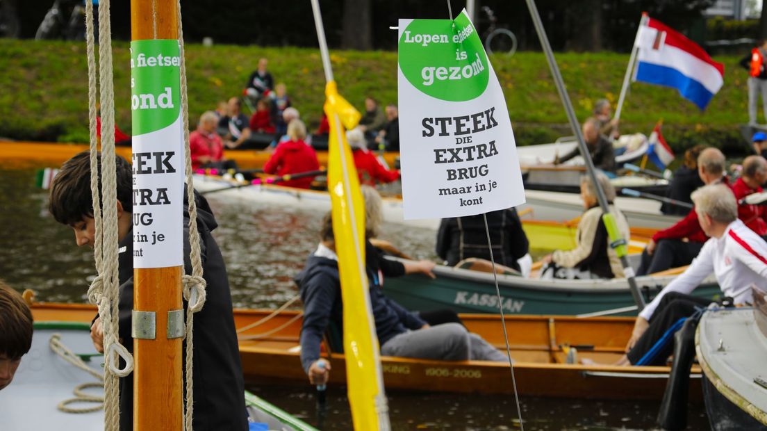 Eerder werd er al geprotesteerd tegen de komst van bruggen in het gebied