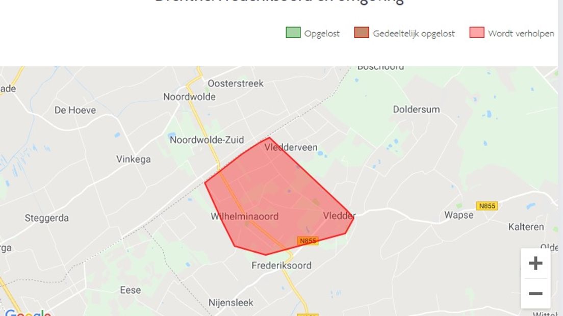 Het gebied zonder stroom (Rechten: Enexis)