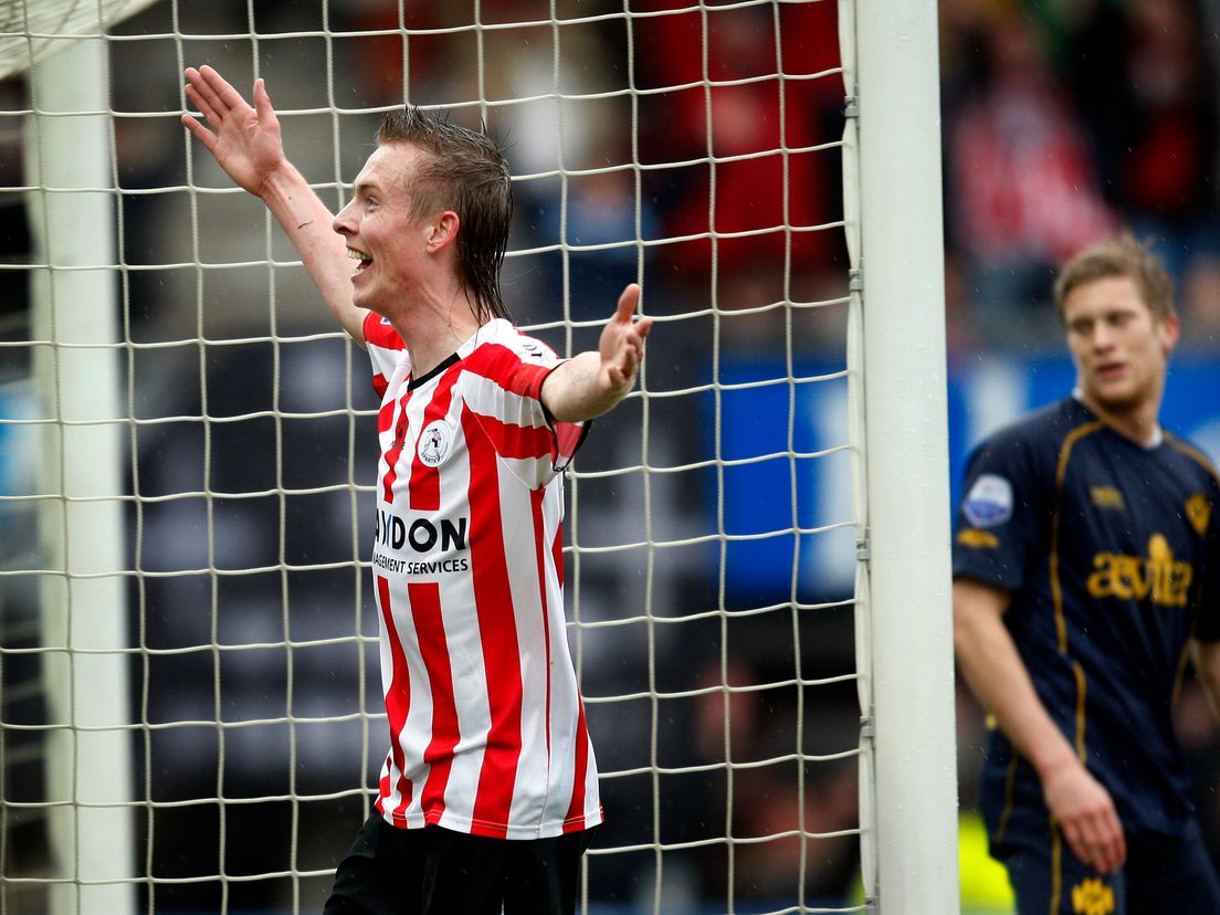 Nathan Rutjes in het shirt van Sparta tegen Roda JC in 2008 (Bron: ANP - Robert Vos)