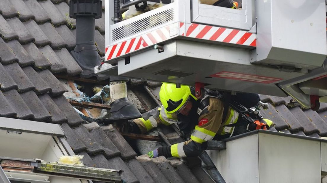 De brandweer in actie.