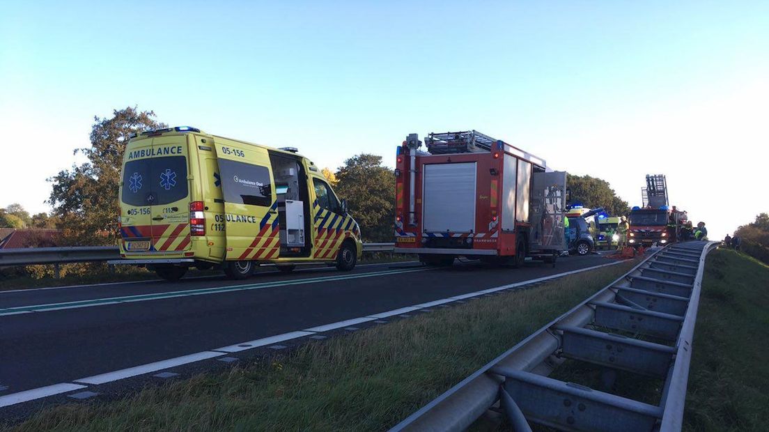 Ongeluk op N36 bij Vriezenveen