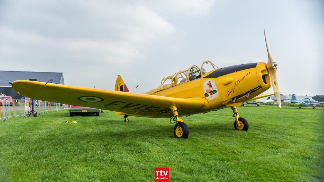 Een vliegtuig dat te zien was bij Wings and Wheels (Rechten: Kim Stellingwerf / RTV Drenthe)