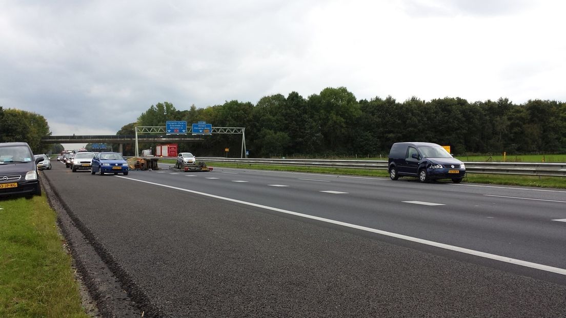 Hinder op de A35 door ongeluk