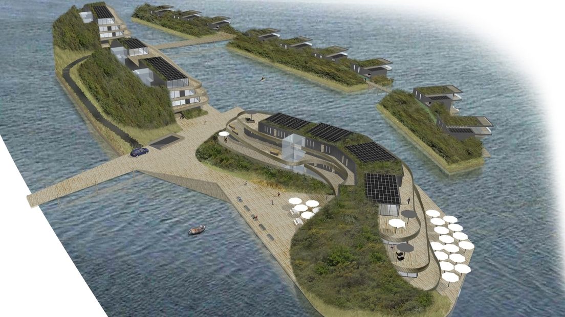 De vier eilandjes die bij de Veerse Dam zouden moeten komen