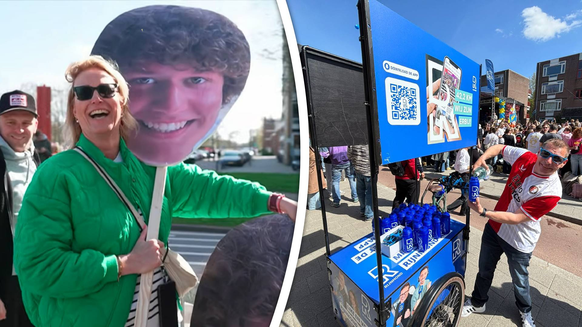 Jan-Jaap en Patricia (links) laten er geen twijfel over bestaan voor wie zij aan de zijlijn staan