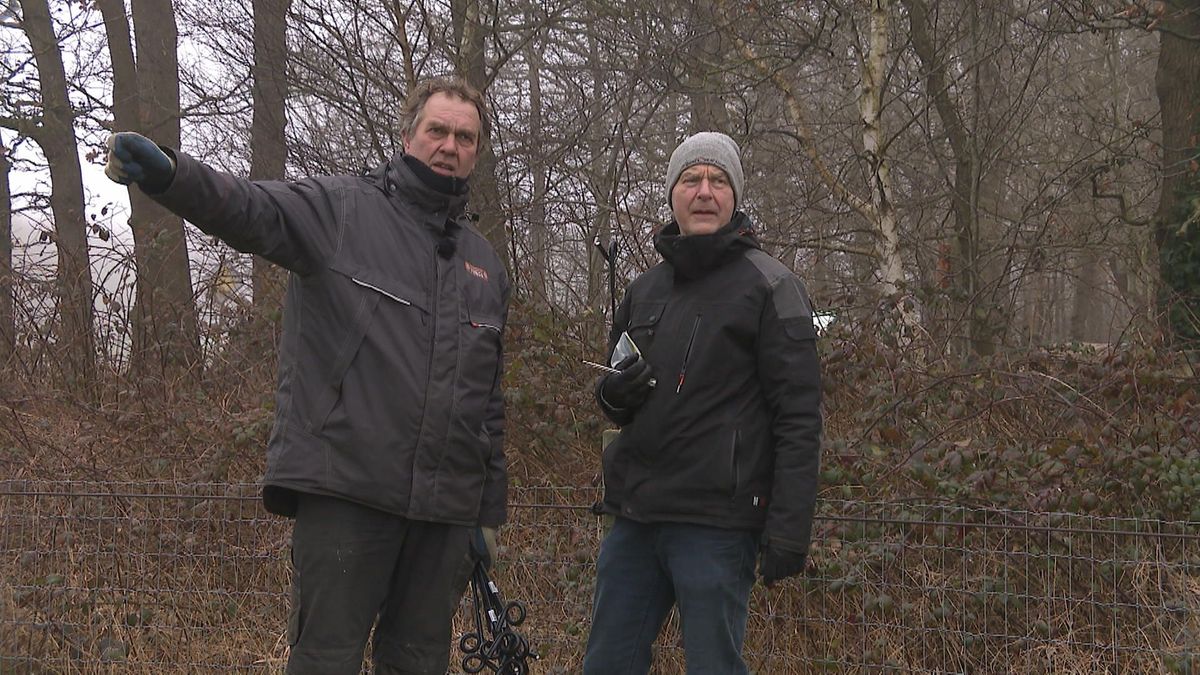 Paardenhouder plaatst wolfwerende rasters