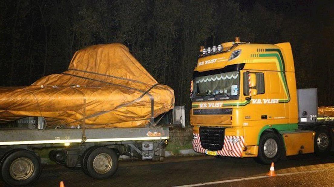 Het konvooi met de wrakstukken van MH17