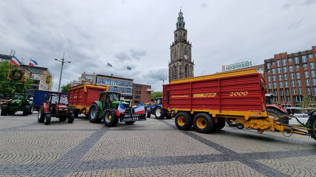 De trekkers stonden gedurende enkele minuten op de Grote Markt