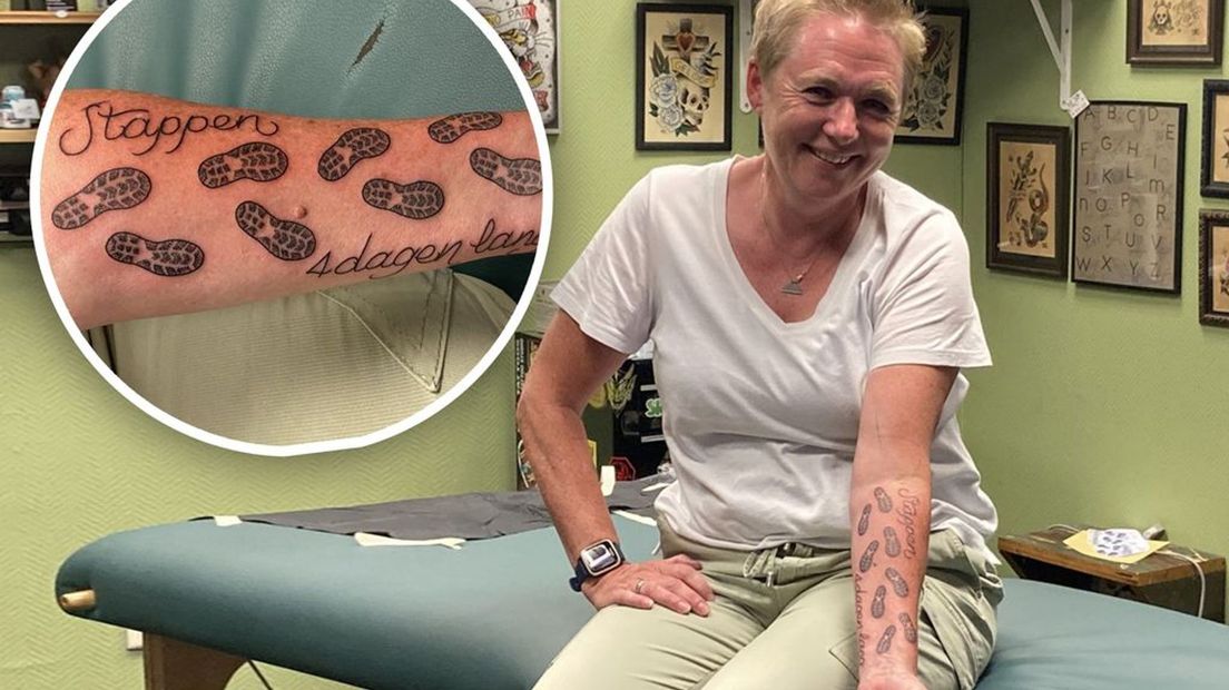 Vierdaagsegek Monigue heeft een nieuwe tattoo