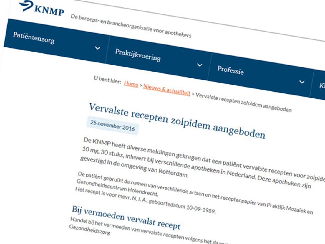 De website van de KNMP