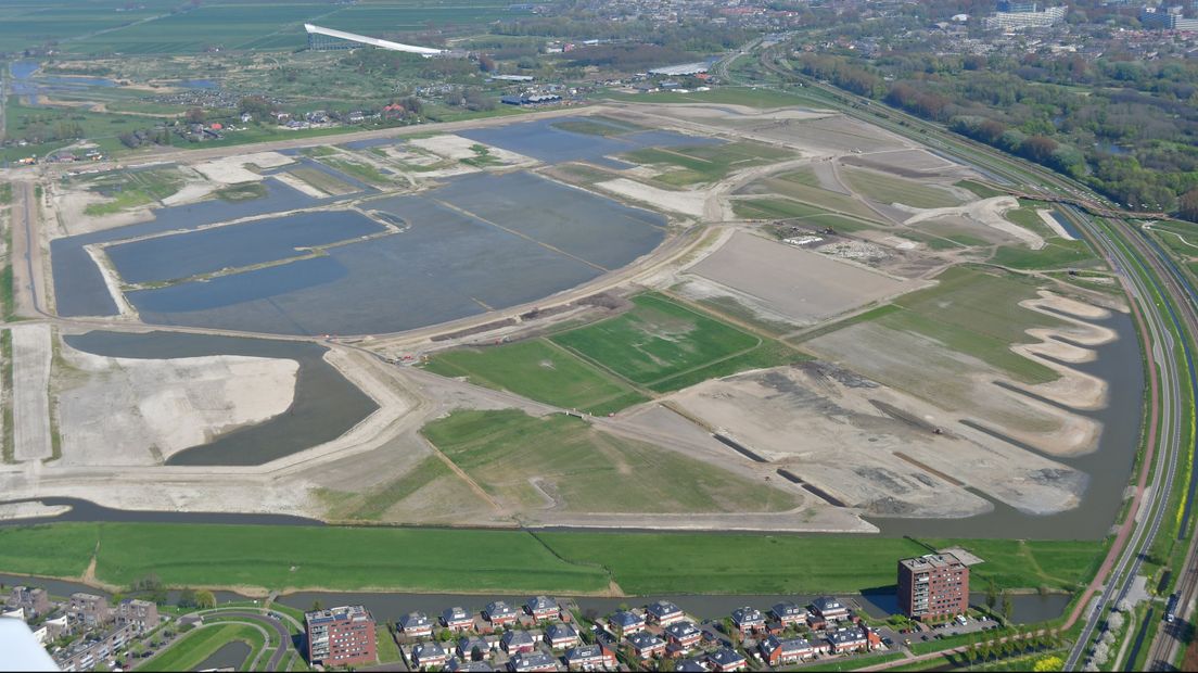Zoetermeerse deel Nieuwe Driemanspolder vanuit de lucht gezien