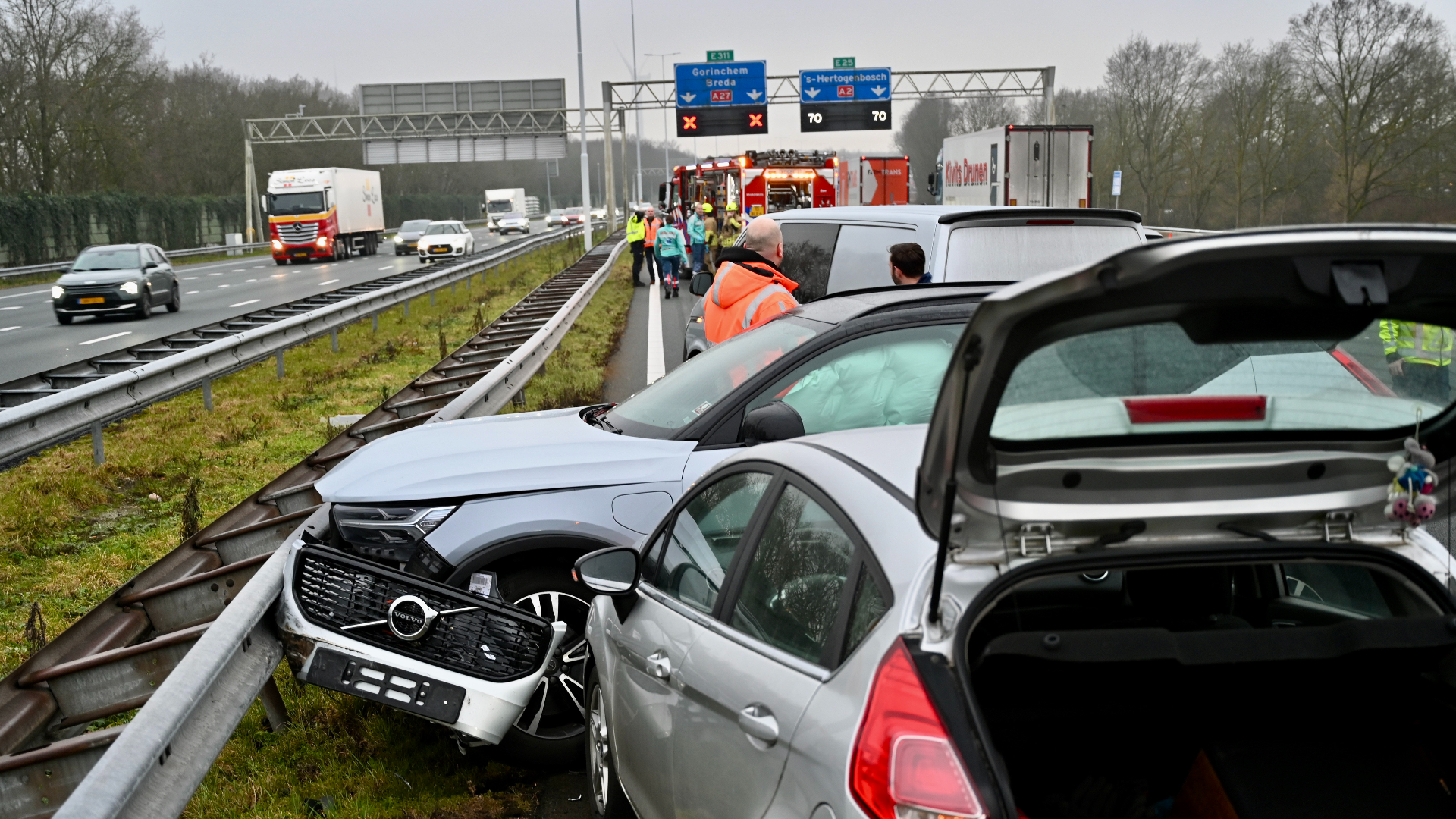 Ongelukken op A27 zorgden voor vertraging, weg weer vrij.