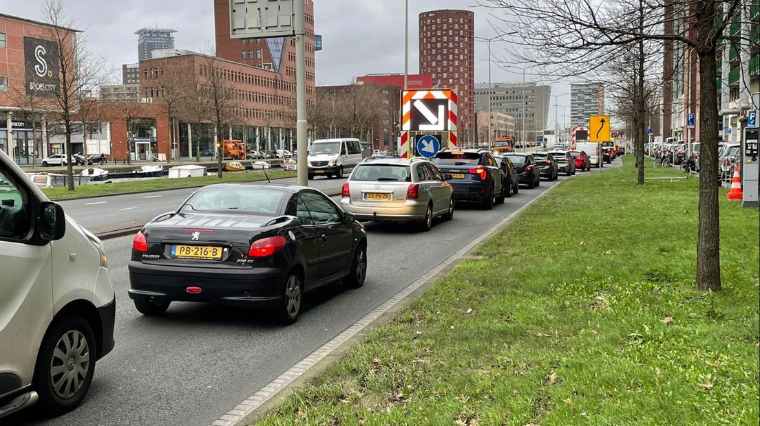 File door werkzaamheden op Neherkade