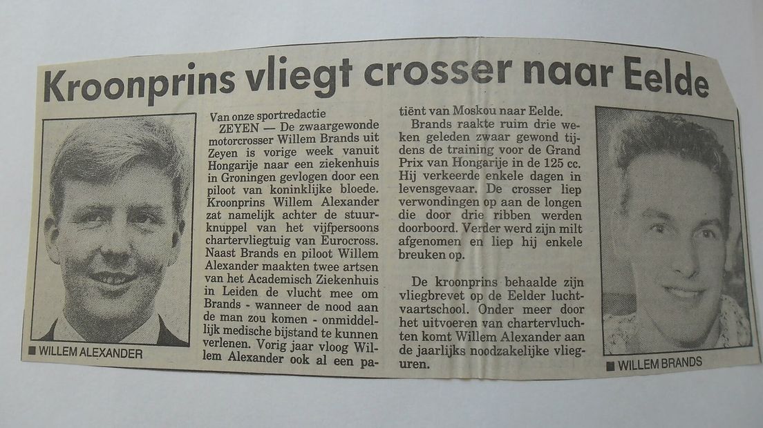 Koning Willem-Alexander ontmoet Willem Brands na 35 jaar in Zeijen