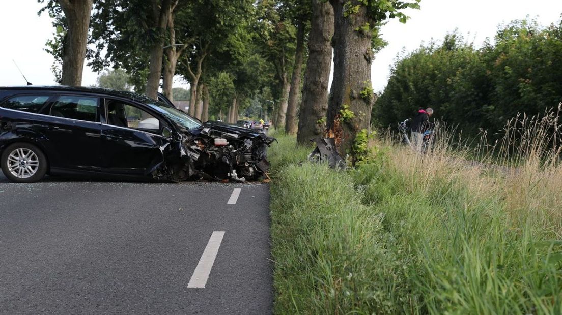 Auto tegen boom