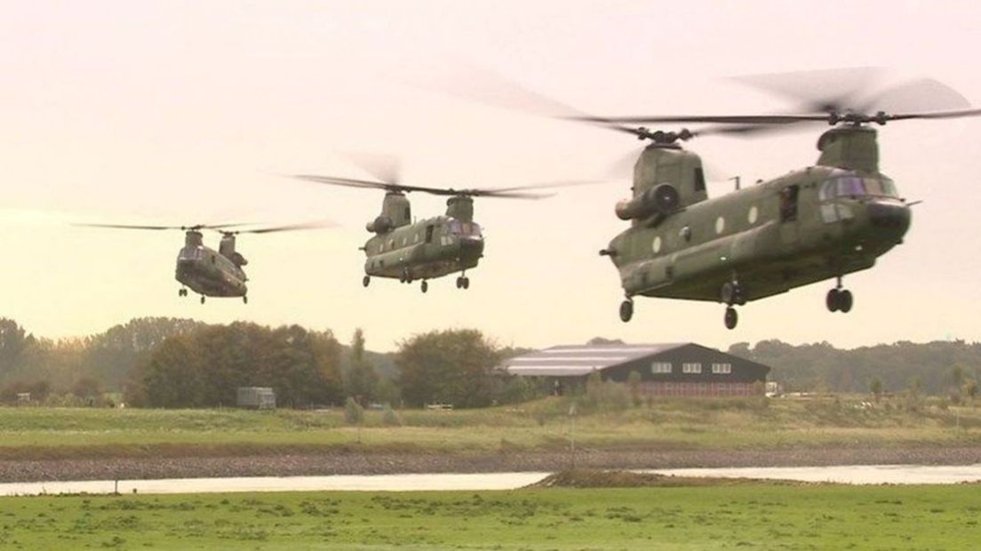 Chinook helikopters van Defensie zijn vaak te zien boven Gelderland.