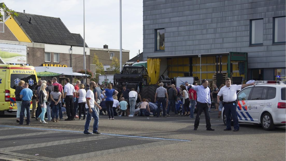 Commotie na ongeluk met monstertruck