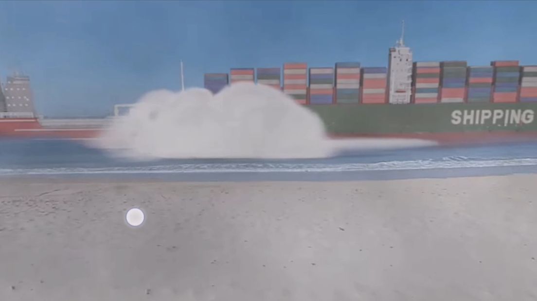 In het spel zijn twee schepen op elkaar gevaren en ontsnapt er een gifwolk