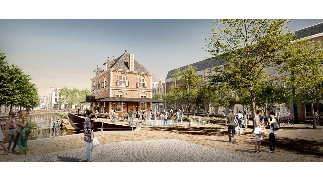 It terras by de Waach komt oan de westkant fan it gebou