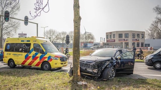 Auto tegen boom, bestuurder gewond