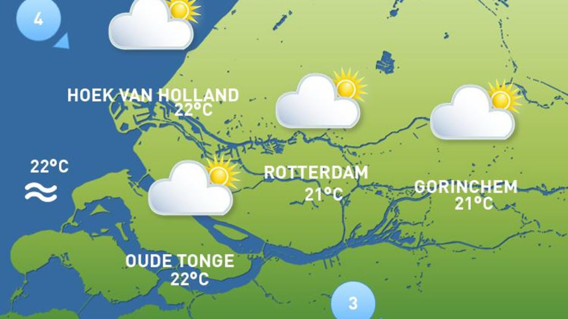 Het weerbeeld van zondag 23 augustus.
