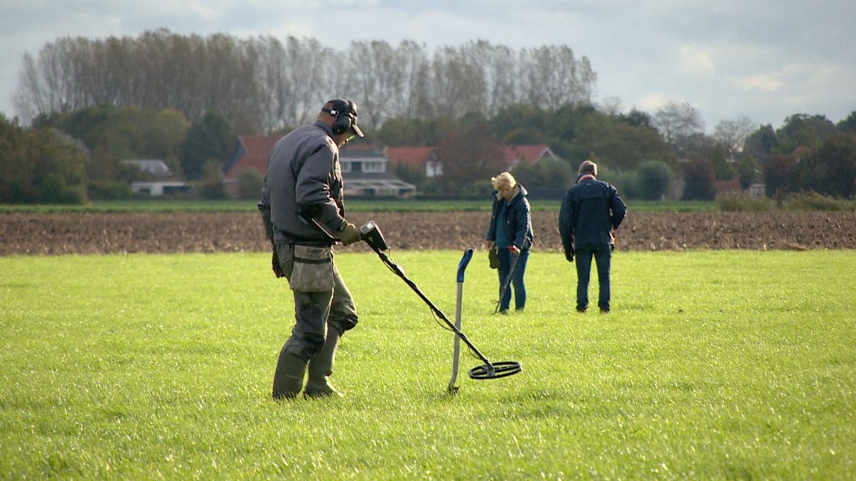 Gepiep van metaaldetectoren in plaats van loeiende koeien op weilanden bij Oostkapelle