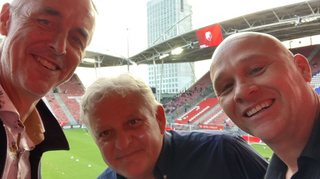 Verslaggevers Bert Kous, René van den Berg en analist Erik van der Meer