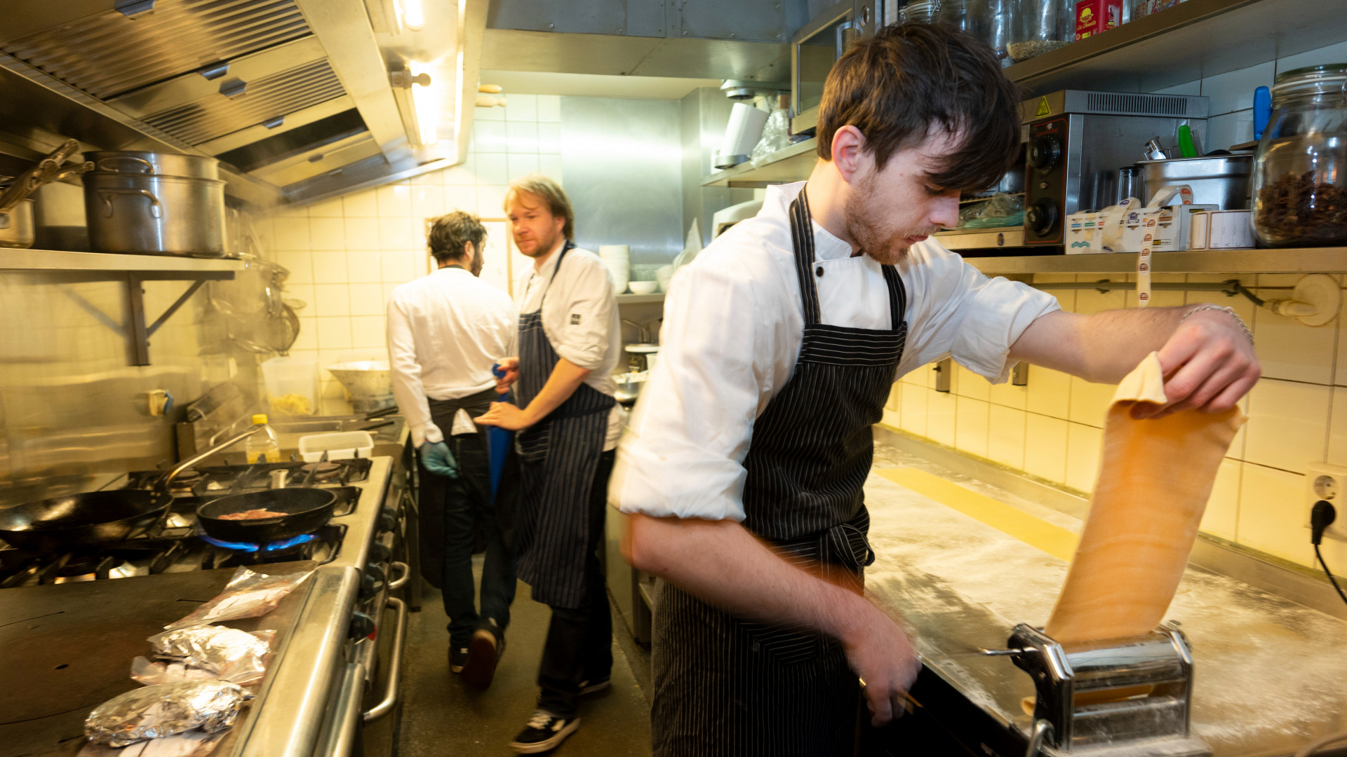 Horecapersoneel in de keuken