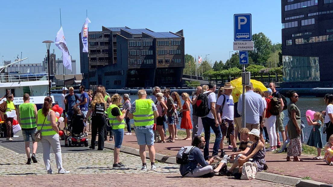 Demonstratie tegen coronamaatregelen in Middelburg.
